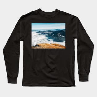 Central Switzerland Panorama - Sea of Fog Covering Lake Zug Long Sleeve T-Shirt